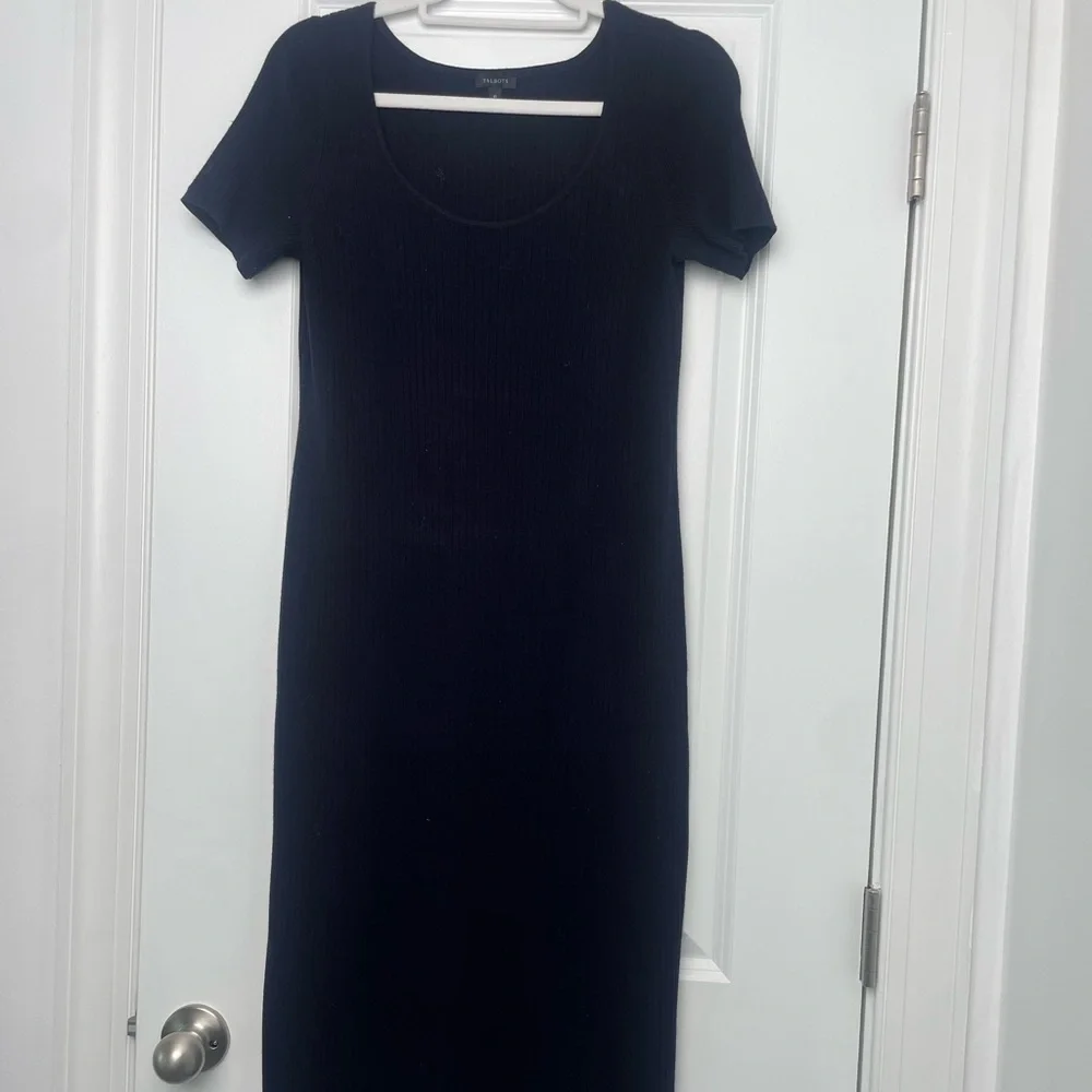TALBOTS- RIBBED MIDI DRESS - Picture 3 of 7